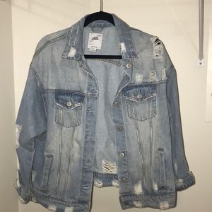 Ragged ripped jean jacket